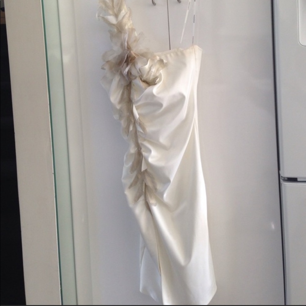 Faviana One Shoulder Flower Dress - Picture 7 of 9
